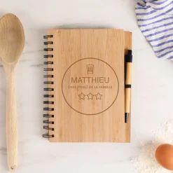 Cahier en bois personnalisé - Chef étoilé