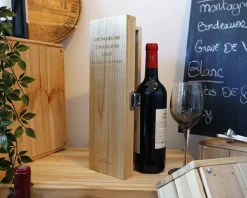 Caisse à vin personnalisée en bois - Message