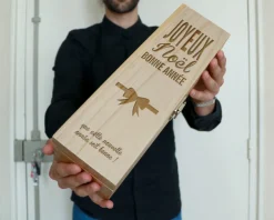 Caisse à vin personnalisée Noël