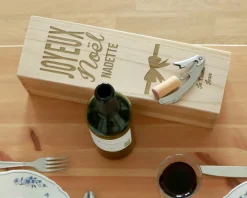 Caisse à vin personnalisée Noël