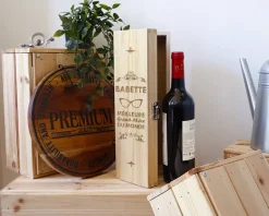 Caisse à vin personnalisée en bois - Meilleure Grand-mère