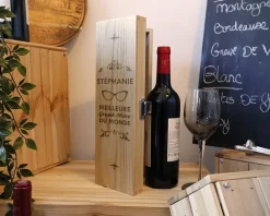 Caisse à vin personnalisée en bois - Meilleure Grand-mère