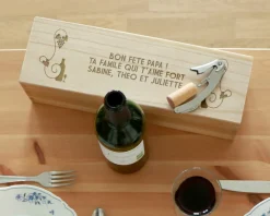 Caisse à vin personnalisée message - Vigne