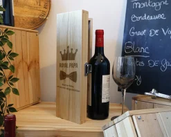 Caisse à vin personnalisée en bois - Papa Royal