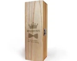Caisse à vin personnalisée en bois - Papa Royal