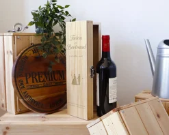 Caisse à vin personnalisée mariage - Prénoms couple