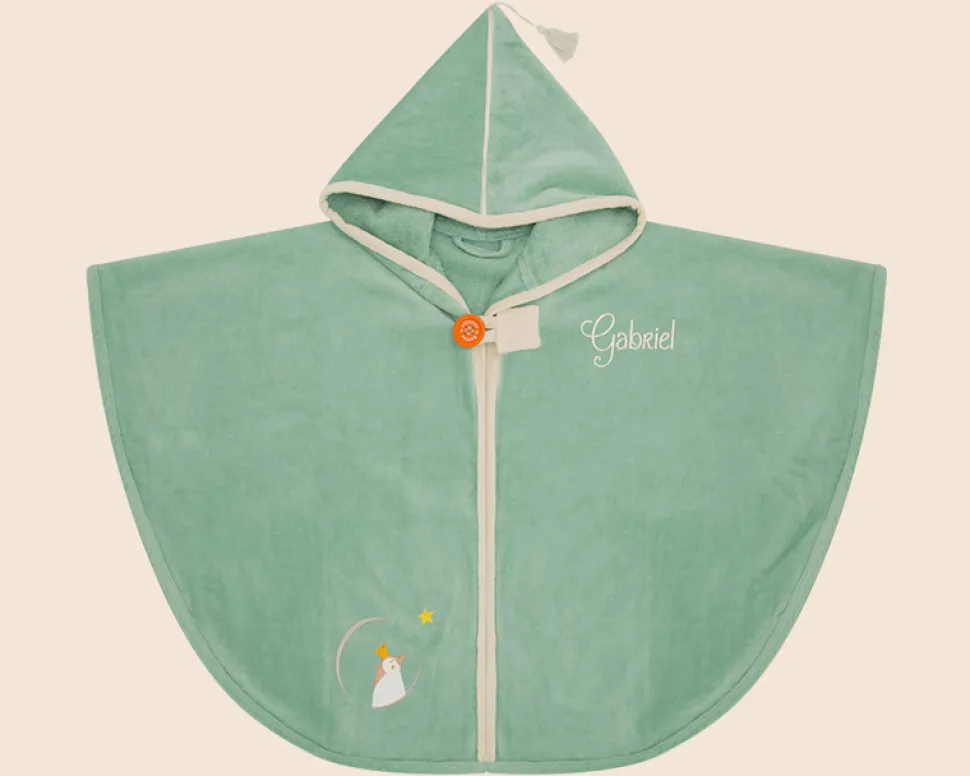 Cape de bain personnalisée brodée - Pingouin Vert