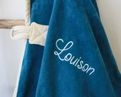 Cape de bain personnalisée brodée - Laton Pétrole