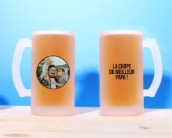 Chope de bière personnalisée - Photo et texte