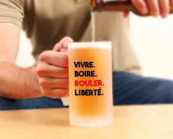 Chope de bière personnalisée - Message Moto