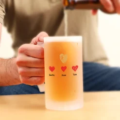 Chope de bière personnalisée - Papa et ses petits coeurs