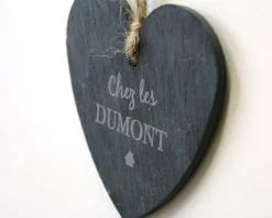 Coeur Ardoise à suspendre Famille