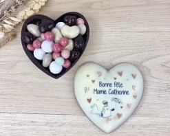 Coeur tout chocolat personnalisé - Bonne Fête Mamie
