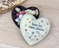 Coeur tout chocolat personnalisé - Bonne Fête Mamie