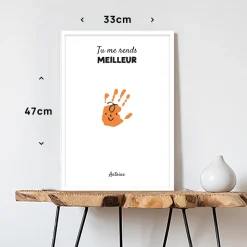 Coffret affiche et mug personnalisés - Empreintes pour papa
