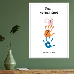 Coffret affiche et mug personnalisés - Empreintes pour papa