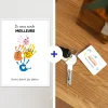 Coffret affiche et porte clés personnalisés - Empreintes pour papa