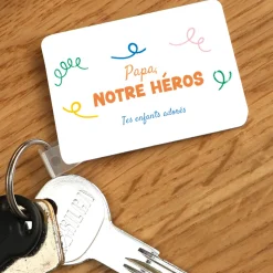 Coffret affiche et porte clés personnalisés - Empreintes pour papa