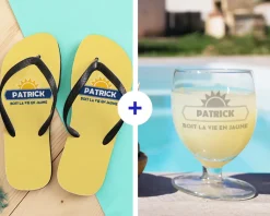 Coffret apéro - Tongs et verre à Ricard personnalisés