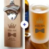 Coffret bière - Chope de bière et décapsuleur personnalisés
