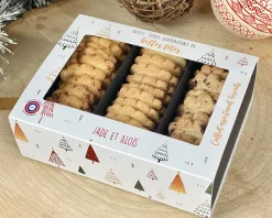 Coffret biscuits Personnalisable - Aux 3 saveurs - Noël