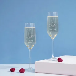 Coffret Champagne personnalisé - Dessin au trait
