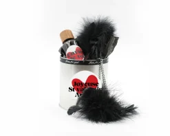 Coffret coquin personnalisé - Huile de massage et menottes