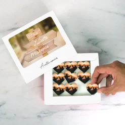 Coffret de chocolats personnalisés photo en forme de coeur - Destination Bohème