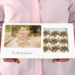 Coffret de chocolats personnalisés photo en forme de coeur - Destination Bohème