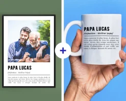 Coffret Définition Papa - Affiche et mug personnalisés
