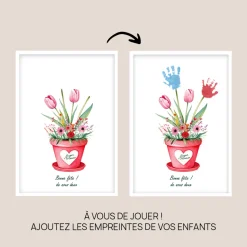 Coffret personnalisé affiche et bougie - Empreintes