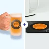 Coffret rétro vinyle - Chope de bière et sous-verres personnalisés