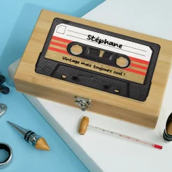 Coffret sommelier personnalisé - Retro K7 audio