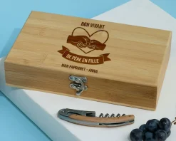 Coffret sommelier personnalisé - 5 accessoires - De Père en Fils / Fille