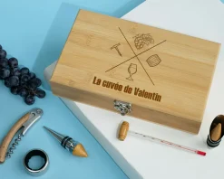 Coffret sommelier personnalisé - 5 accessoires - Message