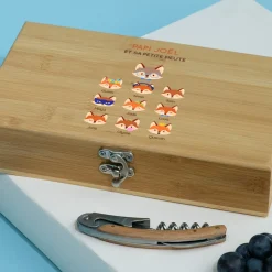 Coffret sommelier personnalisé - 5 accessoires - Papi Renard
