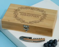Coffret sommelier personnalisé - 5 accessoires - Bonne dégustation
