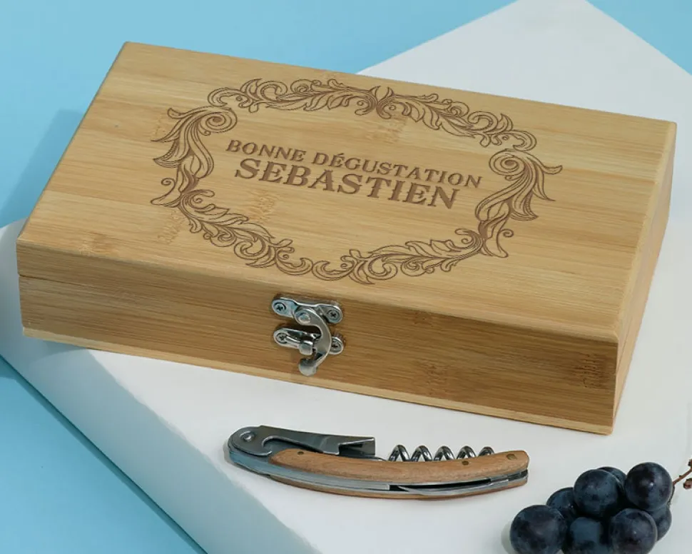 Coffret sommelier personnalisé - 5 accessoires - Bonne dégustation