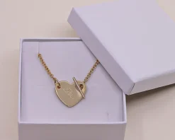 Collier Coeur barette en Plaqué Or 18 carats