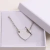 Collier Coeur barette en Argent véritable