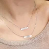 Collier double plaques en argent véritable