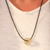 Collier homme personnalisé jeton sur cordon