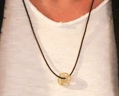 Collier homme personnalisé jeton sur cordon