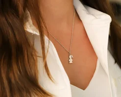 Collier personnalisé avec pendentif petite fille ou petit garçon - Argent