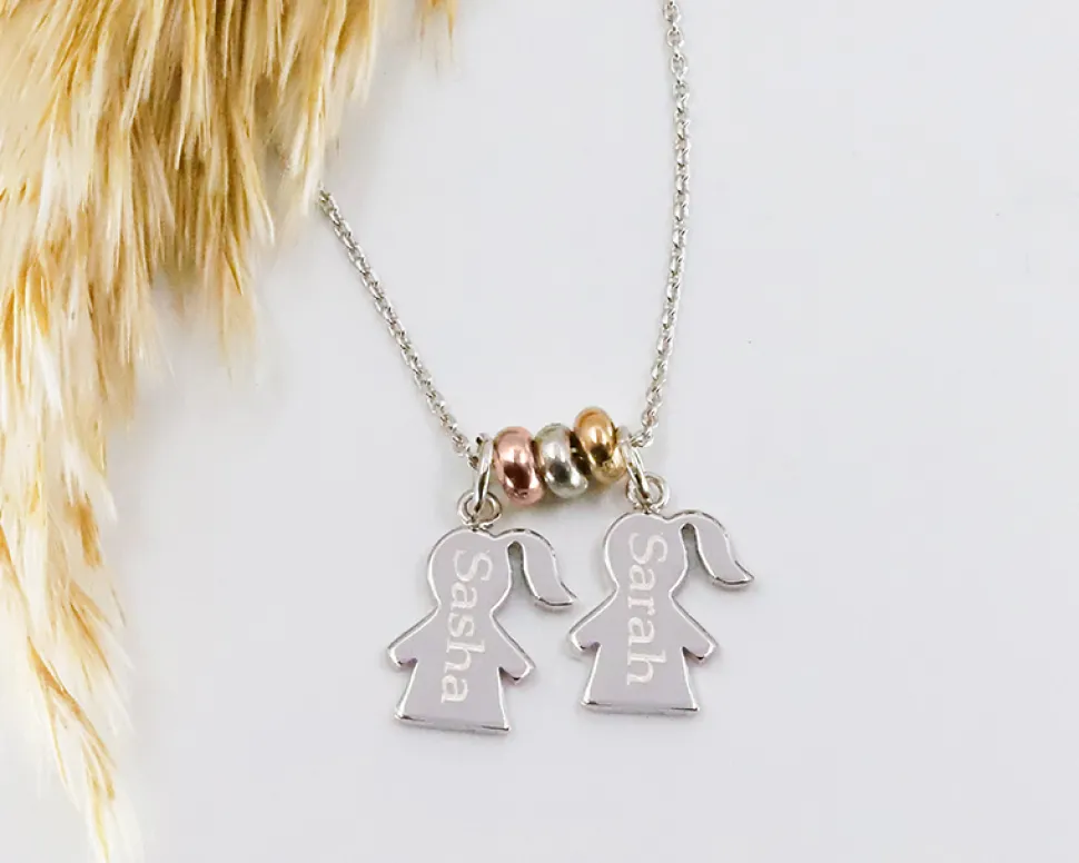 Collier personnalisé avec pendentifs enfants - Argent