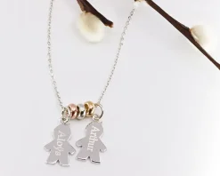 Collier personnalisé avec pendentifs enfants - Argent