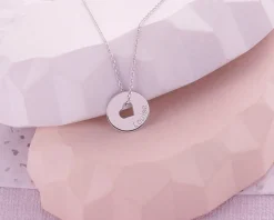 Collier personnalisé Jeton coeur en Argent véritable