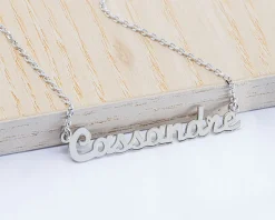 Collier Prénom - Plaqué or 18 carats, Argent ou Argent rosé