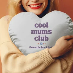 Coussin coeur personnalisé - Cool Mums Club