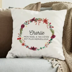 Coussin de Noël personnalisé - Message